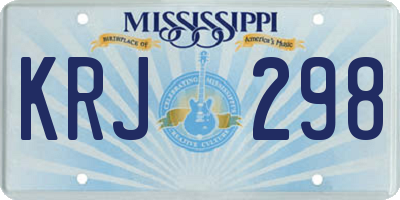 MS license plate KRJ298