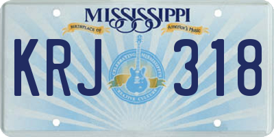 MS license plate KRJ318