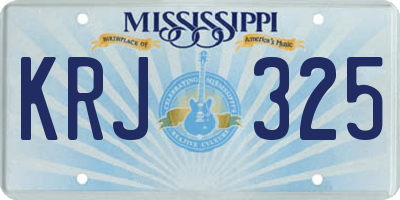 MS license plate KRJ325