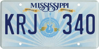 MS license plate KRJ340