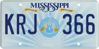 MS license plate KRJ366