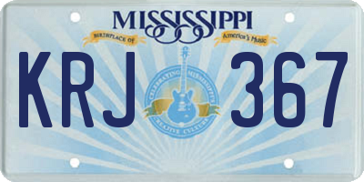 MS license plate KRJ367