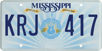 MS license plate KRJ417