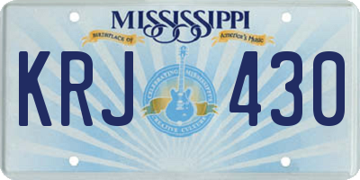 MS license plate KRJ430