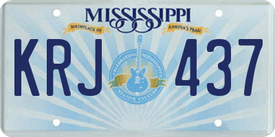 MS license plate KRJ437
