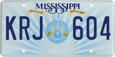 MS license plate KRJ604