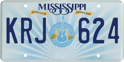MS license plate KRJ624