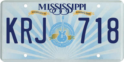 MS license plate KRJ718