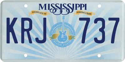 MS license plate KRJ737