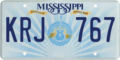 MS license plate KRJ767