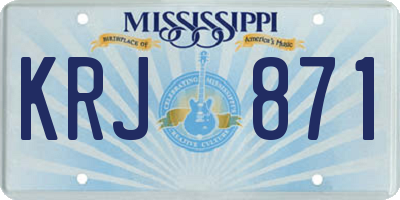 MS license plate KRJ871