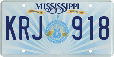 MS license plate KRJ918