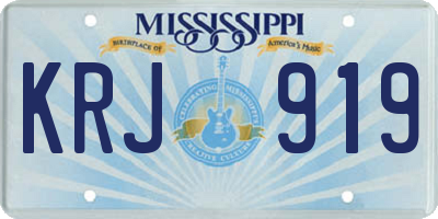 MS license plate KRJ919