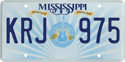MS license plate KRJ975