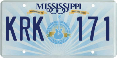 MS license plate KRK171