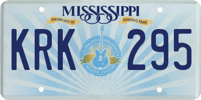 MS license plate KRK295