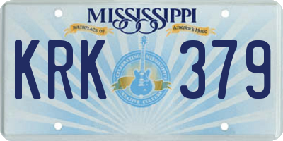 MS license plate KRK379