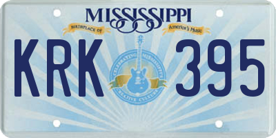 MS license plate KRK395
