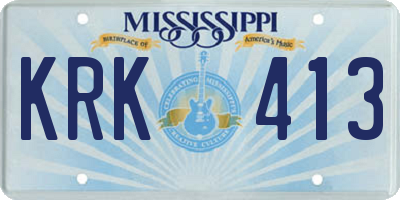 MS license plate KRK413