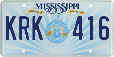 MS license plate KRK416
