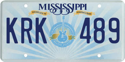 MS license plate KRK489