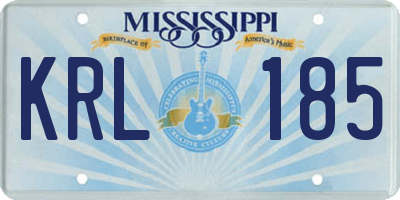 MS license plate KRL185
