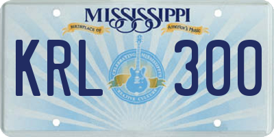 MS license plate KRL300