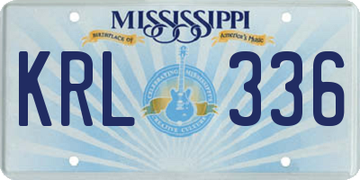 MS license plate KRL336
