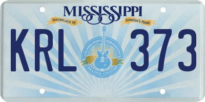 MS license plate KRL373