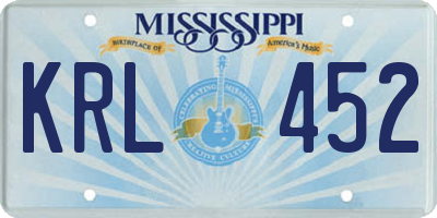 MS license plate KRL452