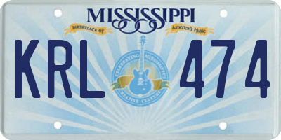MS license plate KRL474