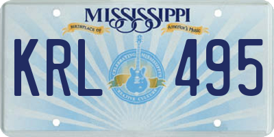 MS license plate KRL495