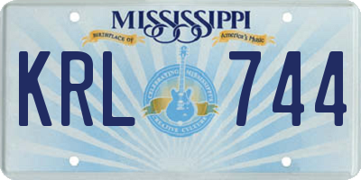 MS license plate KRL744