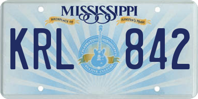 MS license plate KRL842
