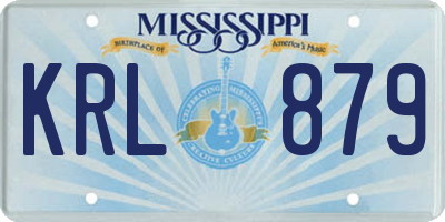 MS license plate KRL879