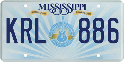MS license plate KRL886