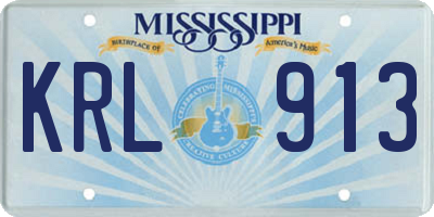 MS license plate KRL913