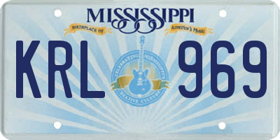 MS license plate KRL969