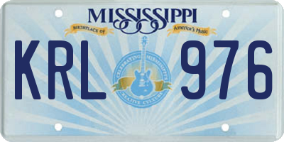 MS license plate KRL976
