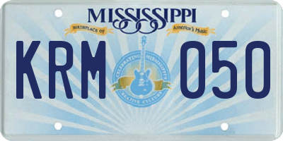 MS license plate KRM050