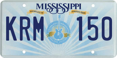 MS license plate KRM150
