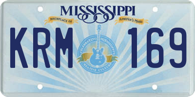 MS license plate KRM169