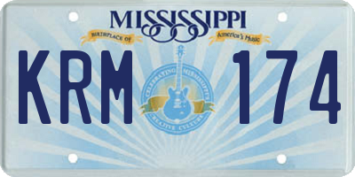 MS license plate KRM174