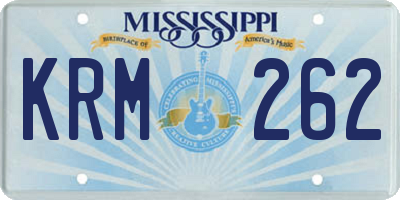 MS license plate KRM262