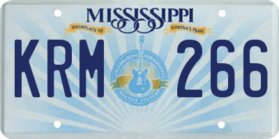 MS license plate KRM266
