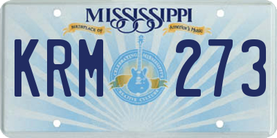 MS license plate KRM273