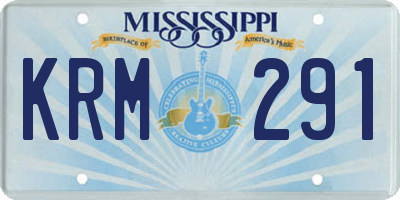 MS license plate KRM291