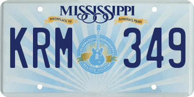 MS license plate KRM349