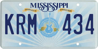 MS license plate KRM434