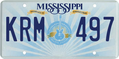 MS license plate KRM497